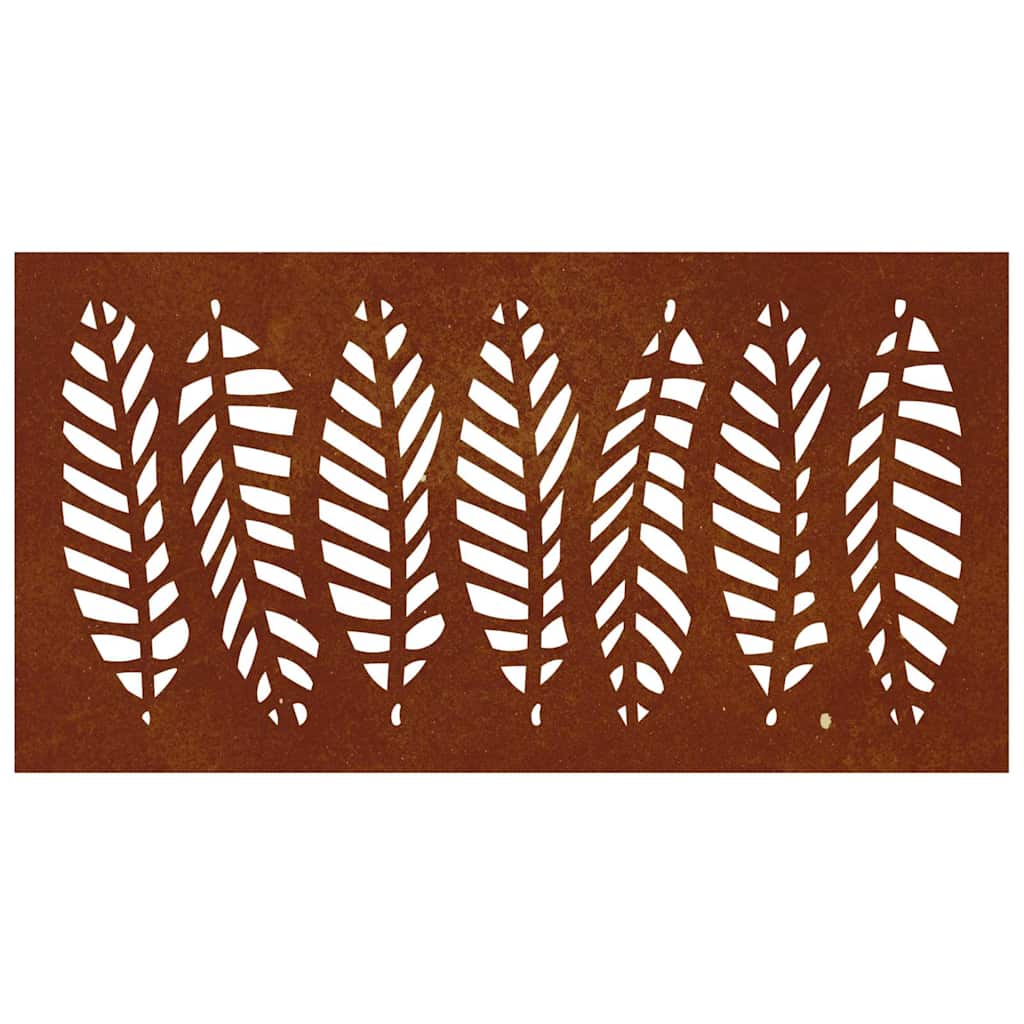 Décoration murale de jardin 105x55 cm en acier Corten design feuille