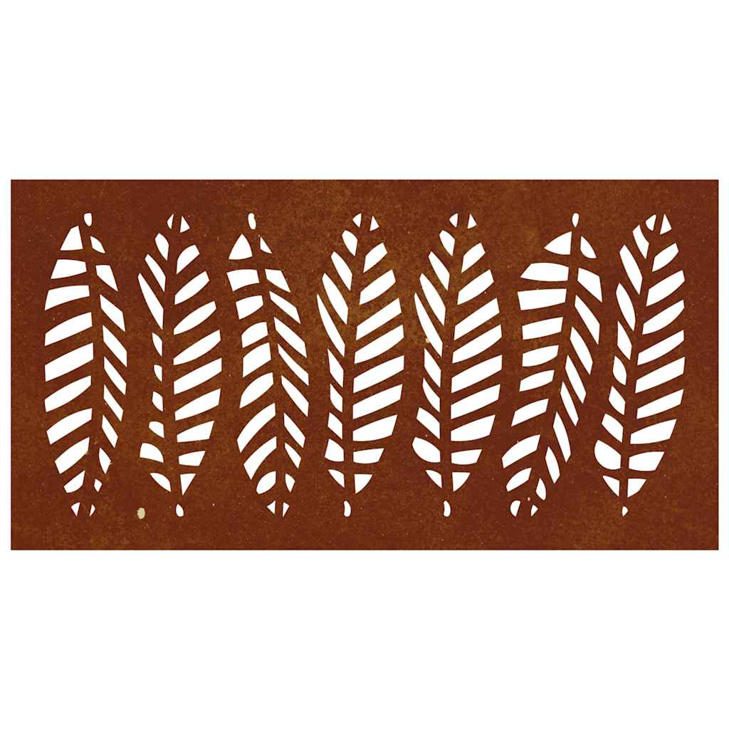 Décoration murale de jardin 105x55 cm en acier Corten design feuille