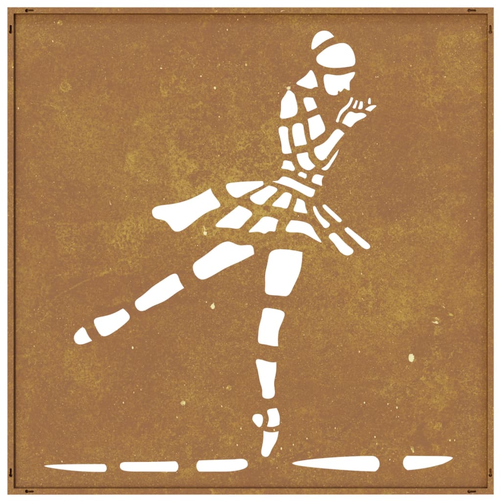 Garden Wall Decor 55x55 cm Corten Steel Ballerina