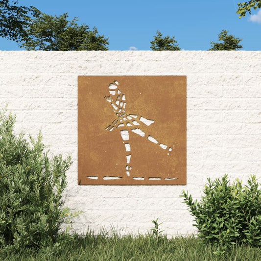 Décoration murale de jardin 55x55 cm Acier Corten Danseuse de ballet