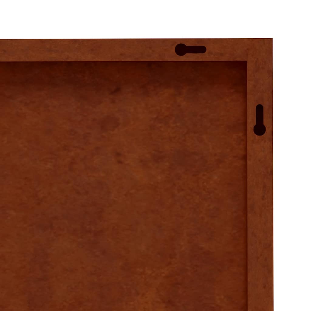 2-pc. Garden Wall Decoration 55x55 cm Corten Steel Rose Design