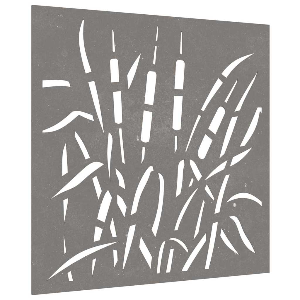 Décoration murale de jardin 55x55 cm Acier Corten Motif herbe