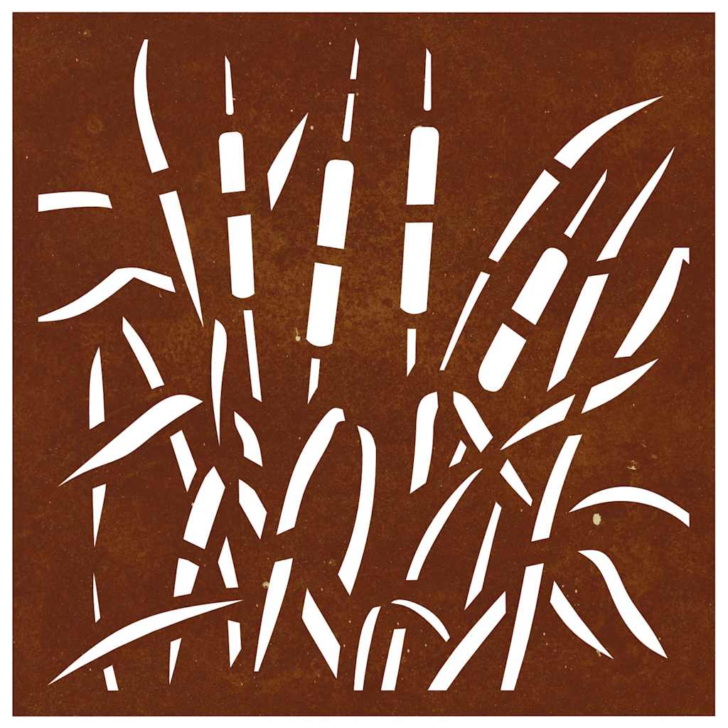 Décoration murale de jardin 55x55 cm Acier Corten Motif herbe