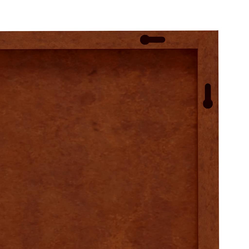 Décoration murale de jardin 3 pièces 105x55 cm en acier Corten design soleil