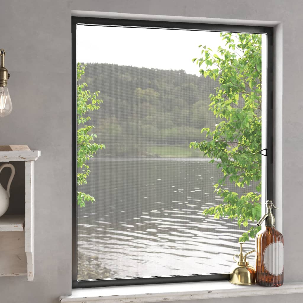 Moustiquaire pour fenêtre anthracite 80x100 cm