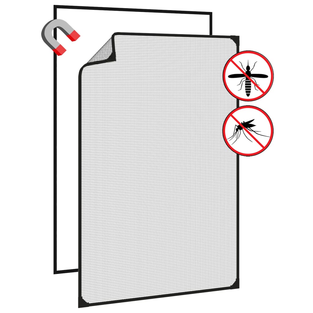 Magnetic Fly Screen for Windows Anthracite 80x120 cm