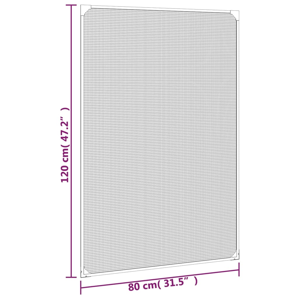 Magnetic Fly Screen for Windows Anthracite 80x120 cm