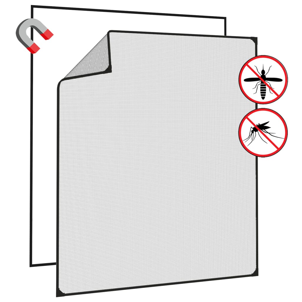 Moustiquaire magnétique pour fenêtre Anthracite 120x140 cm