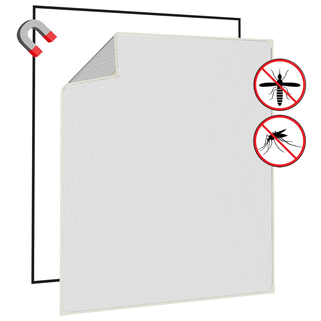 Magnetic Fly Screen for Windows White 130x150 cm