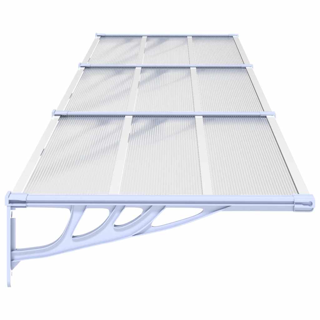 Türvordach Grau und Transparent 358,5x90 cm Polycarbonat