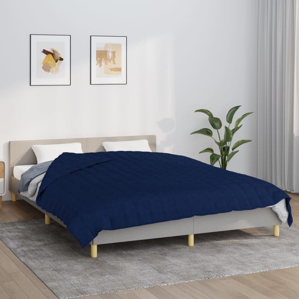 Couverture lestée bleue 220x230 cm 15 kg tissu