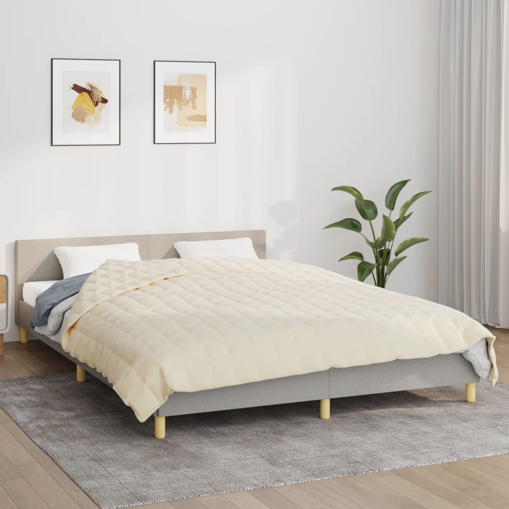 Couverture lestée Crème Clair 220x230 cm 11 kg Tissu