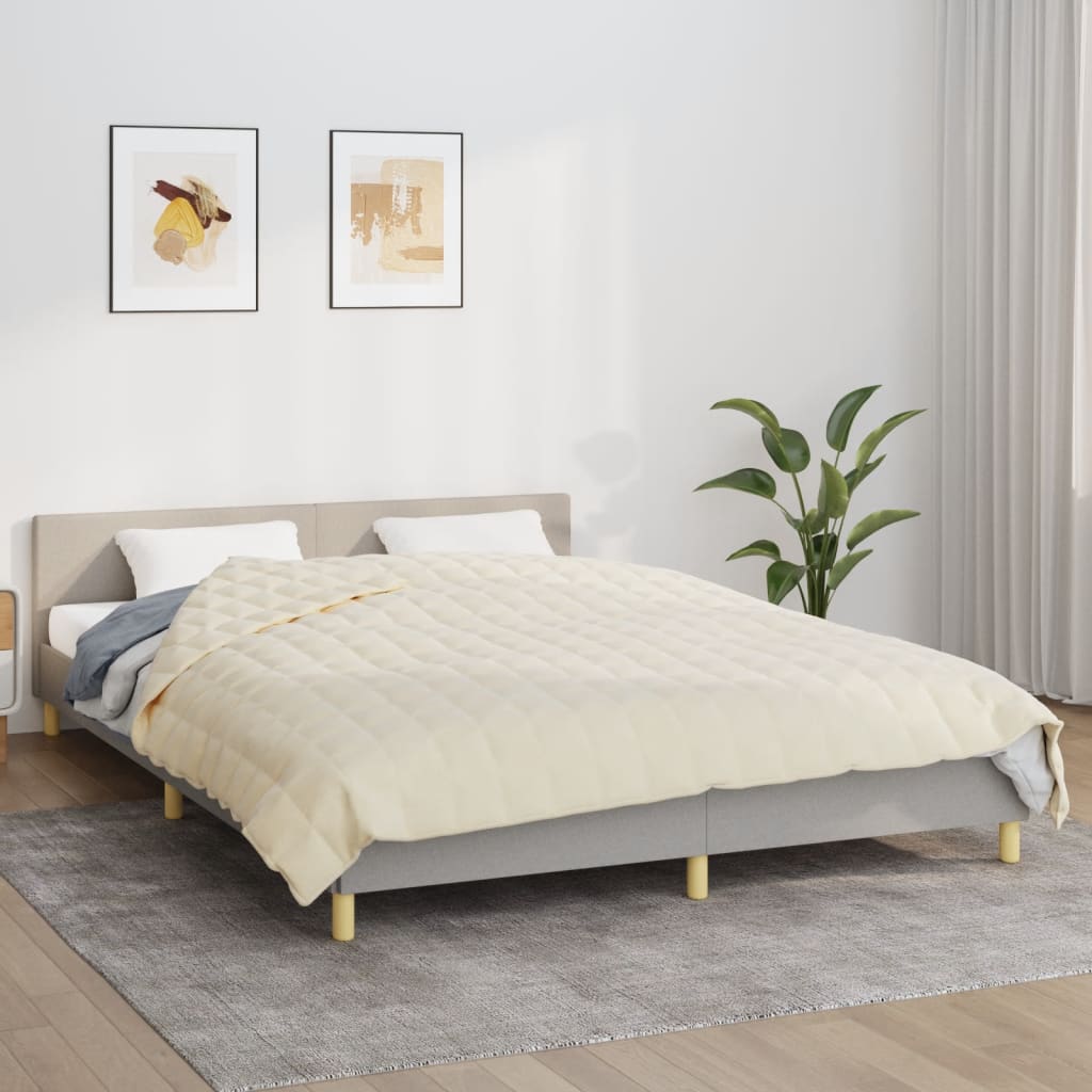 Couverture lestée Crème Clair 220x230 cm 15 kg Tissu