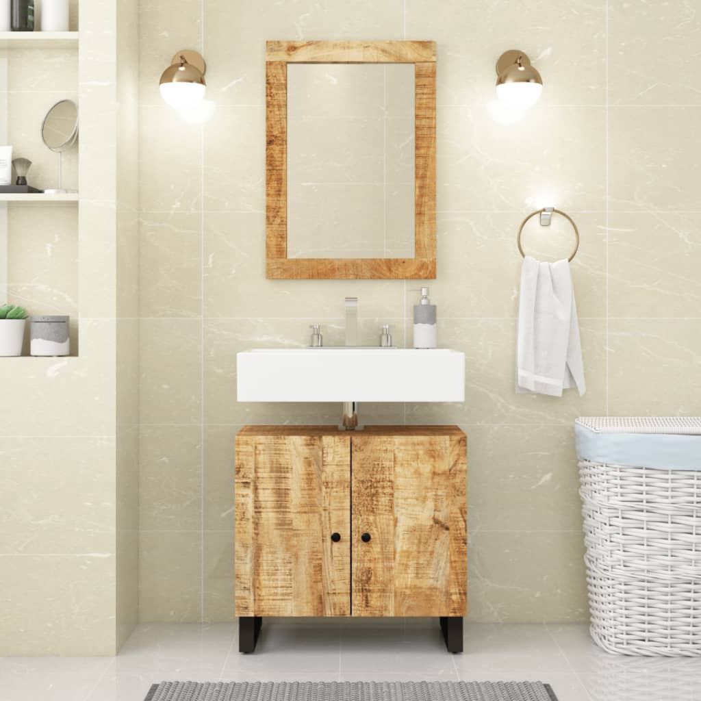 Mirror 70x50 cm Solid Mango Wood and Glass