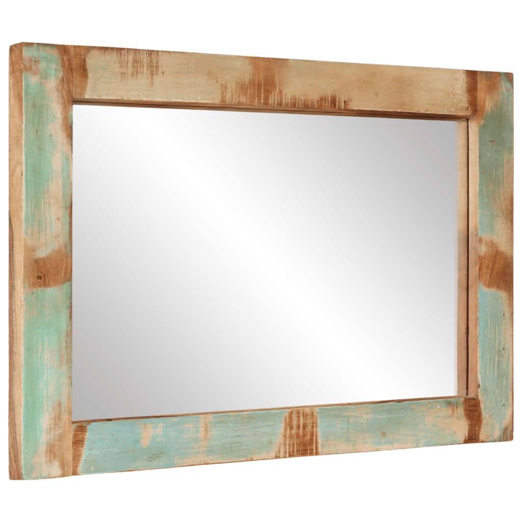 Mirror 70x50 cm Reclaimed Wood Solid and Glass