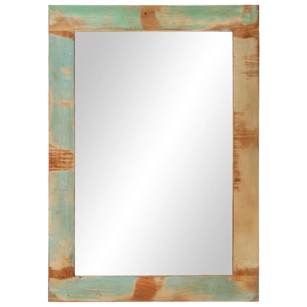 Mirror 70x50 cm Reclaimed Wood Solid and Glass