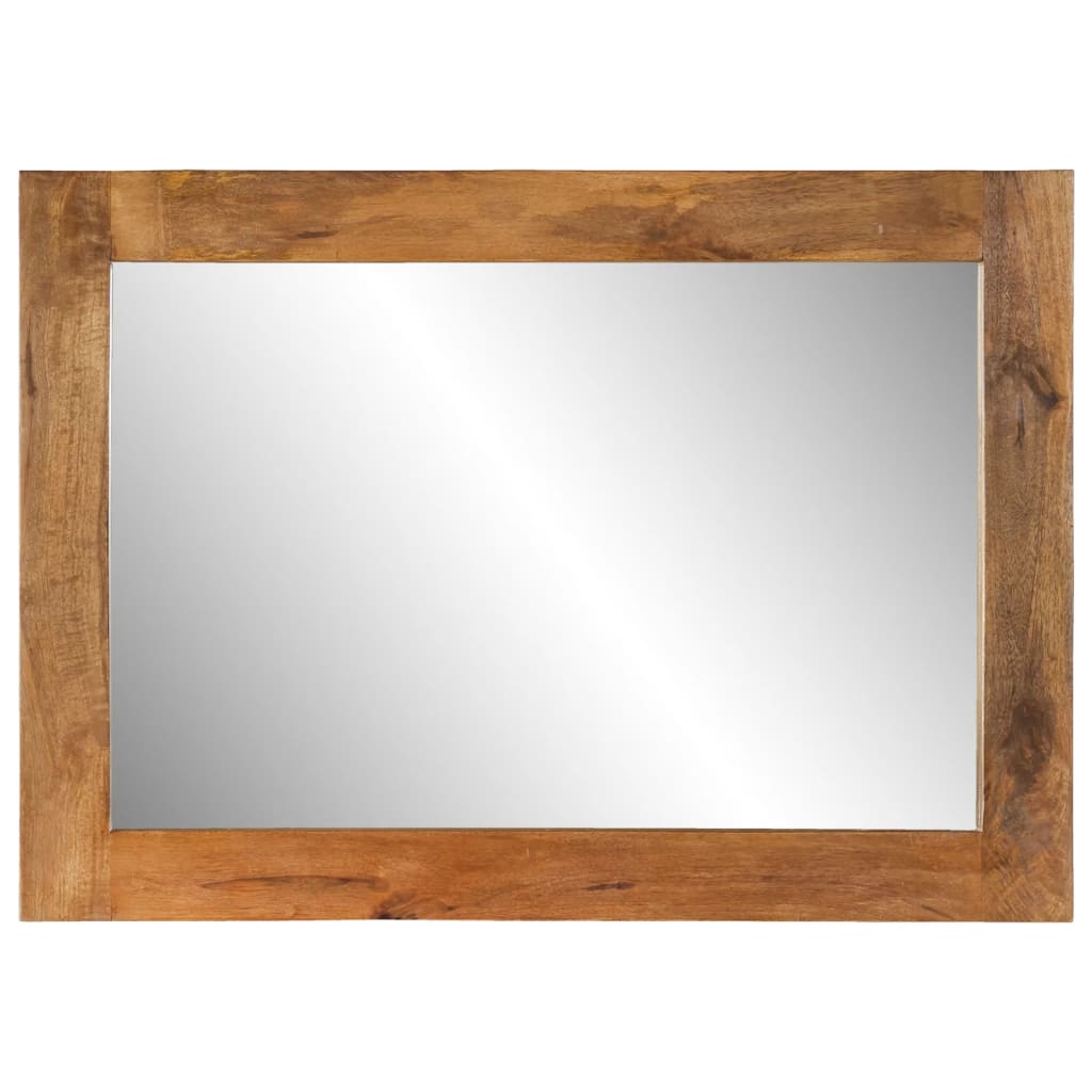 Mirror 70x50 cm Solid Mango Wood and Glass