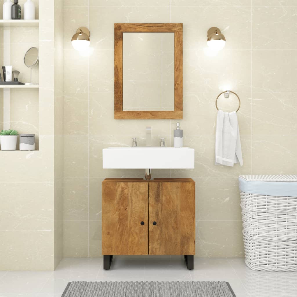 Mirror 70x50 cm Solid Mango Wood and Glass