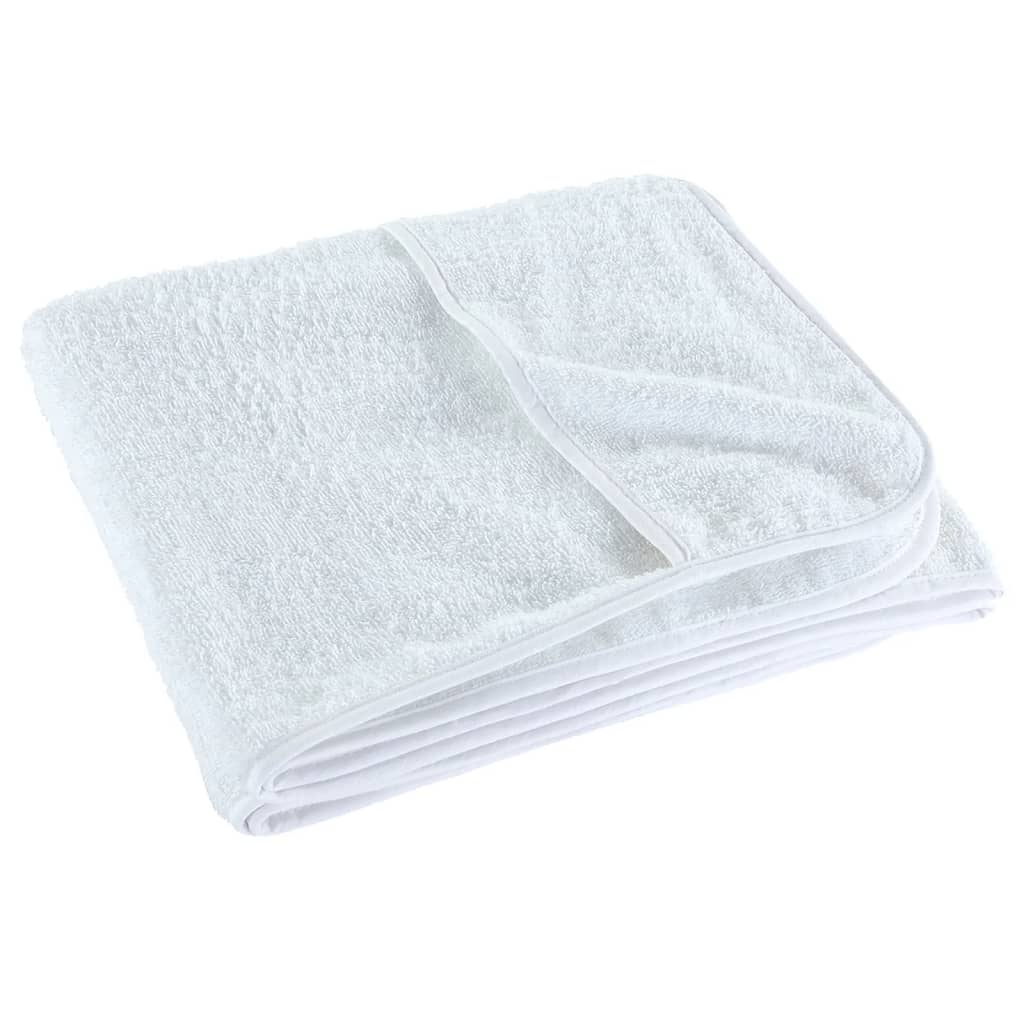 Beach towels 2 pcs. White 75x200 cm Fabric 400 GSM