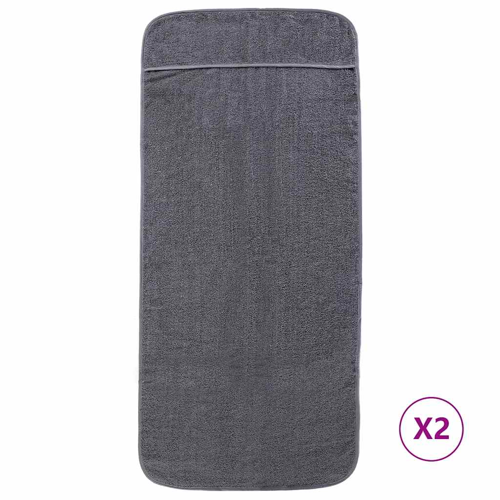 Beach towels 2 pcs. Anthracite 60x135 cm Fabric 400 GSM