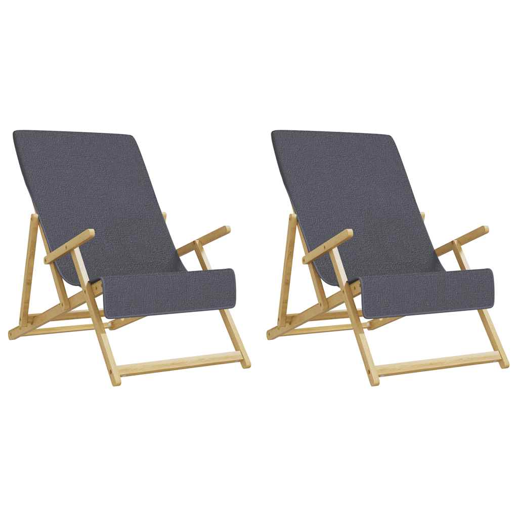 Beach towels 2 pcs. Anthracite 60x135 cm Fabric 400 GSM