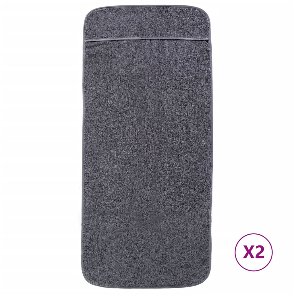 Beach Towels 2 pcs. Anthracite 75x200 cm Fabric 400 GSM