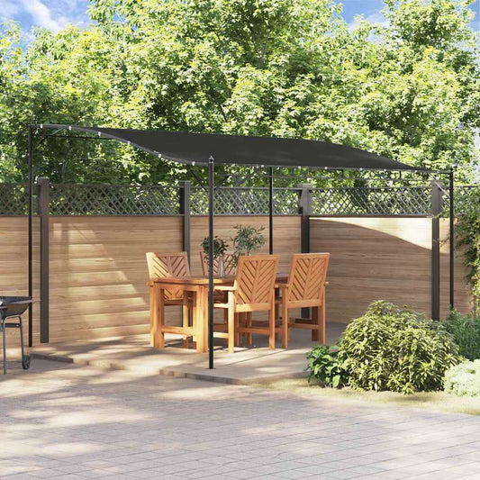 Markise Anthrazit 4x3 m 180 g/m² Stoff und Stahl