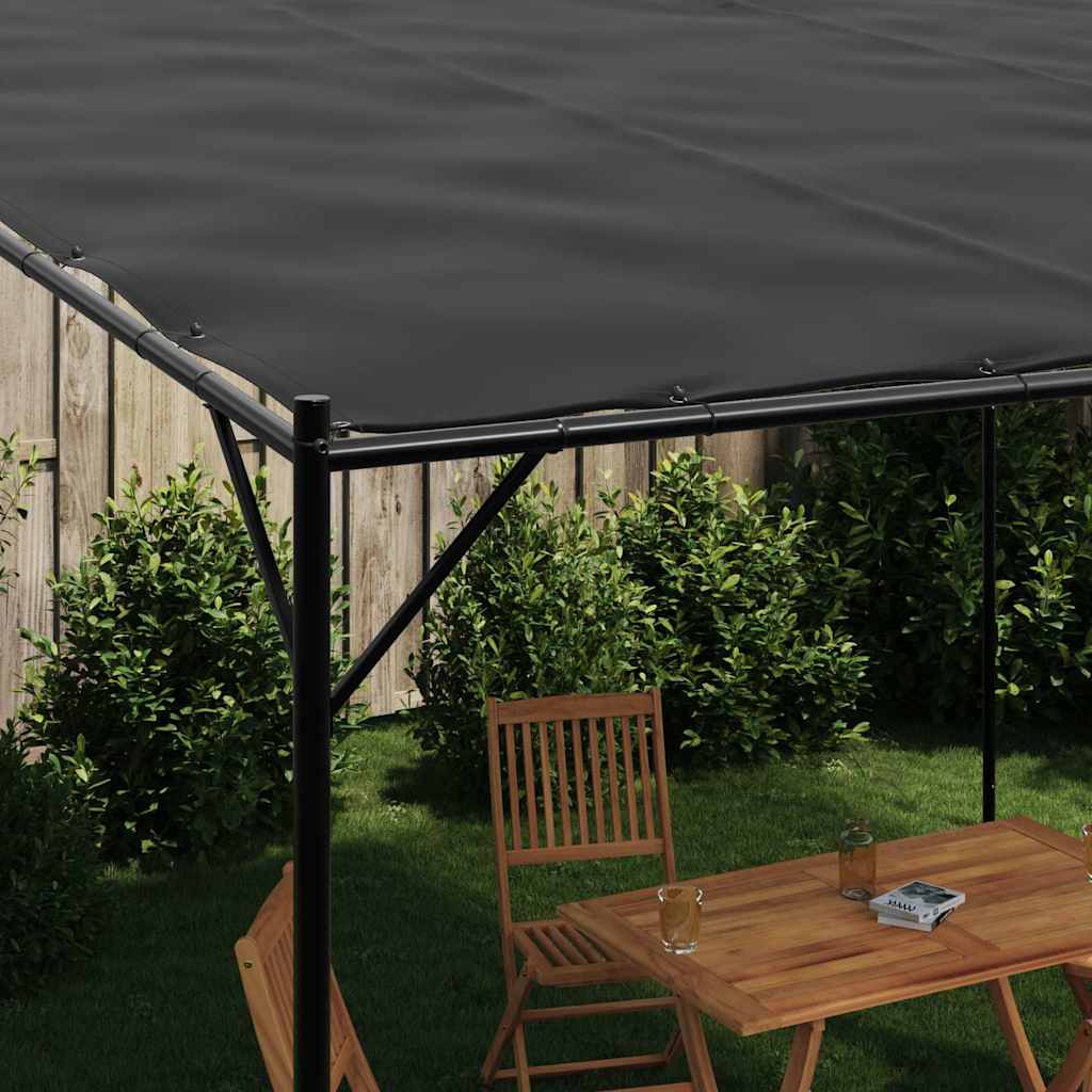 Pavillon Anthrazit 4x4 m 180 g/m² Stoff und Stahl