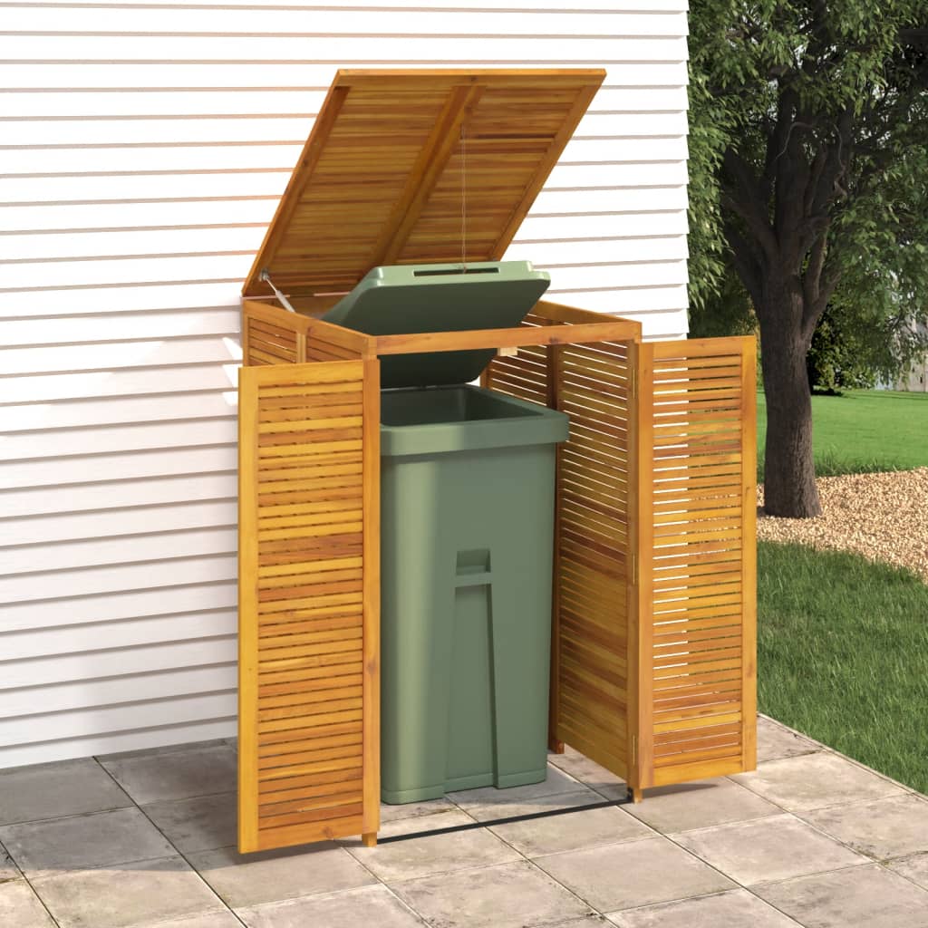 Waste bin storage for 1 bin 70x89x117 cm Solid acacia wood