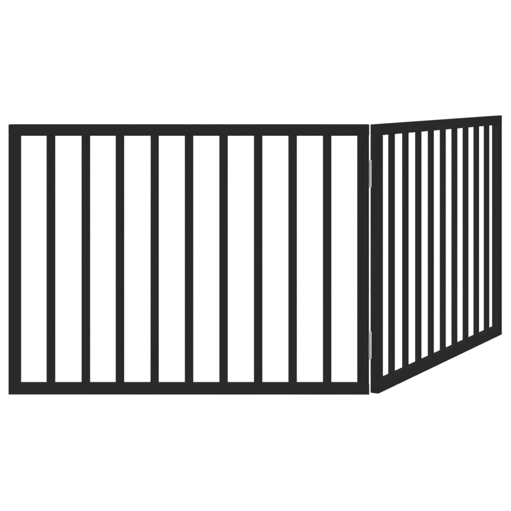 Hundegitter Faltbar 2 Paneele Schwarz 160 cm Pappelholz