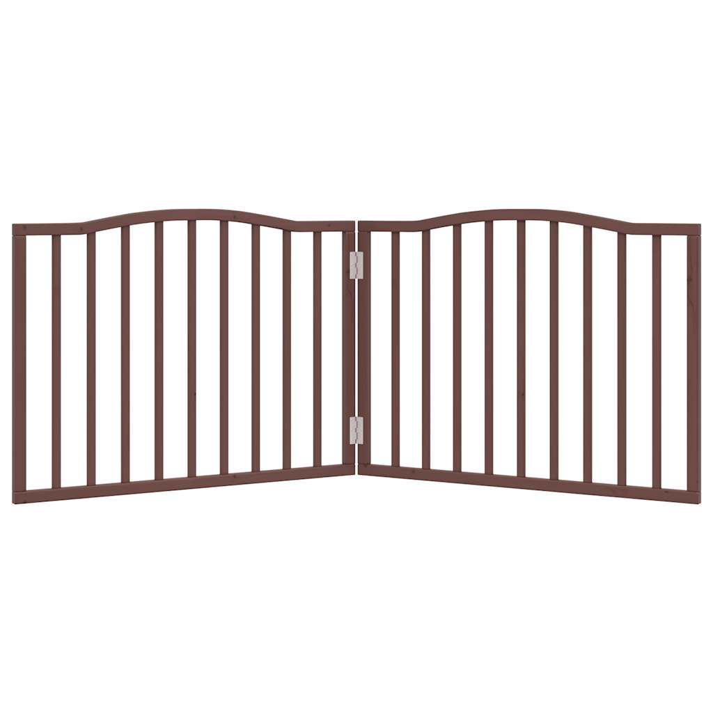 2-tlg. Hundetor Faltbar Braun Eichen-Optik 160 cm Pappelholz