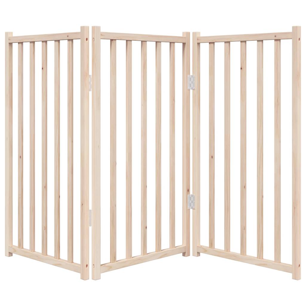 Hundegitter Faltbar 3 Paneele 150 cm Massivholz Tanne