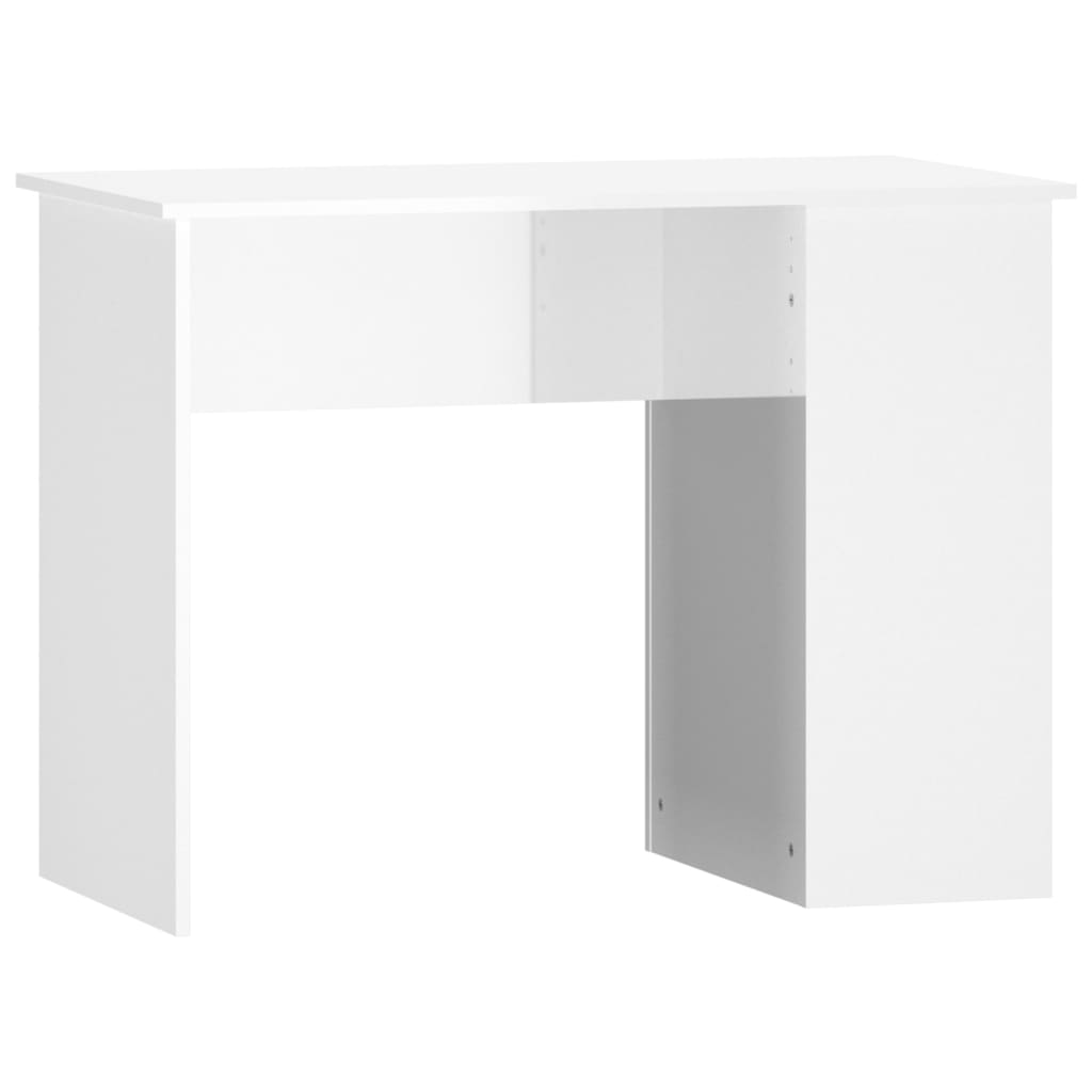 Desk high-gloss white 100x55x75 cm wood-based material