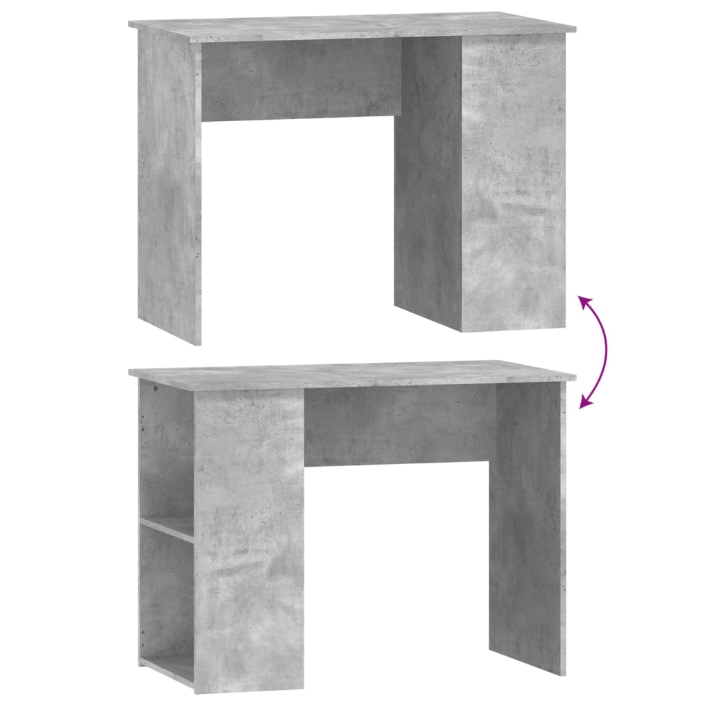 Desk Concrete Grey 100x55x75 cm Engineered Wood
