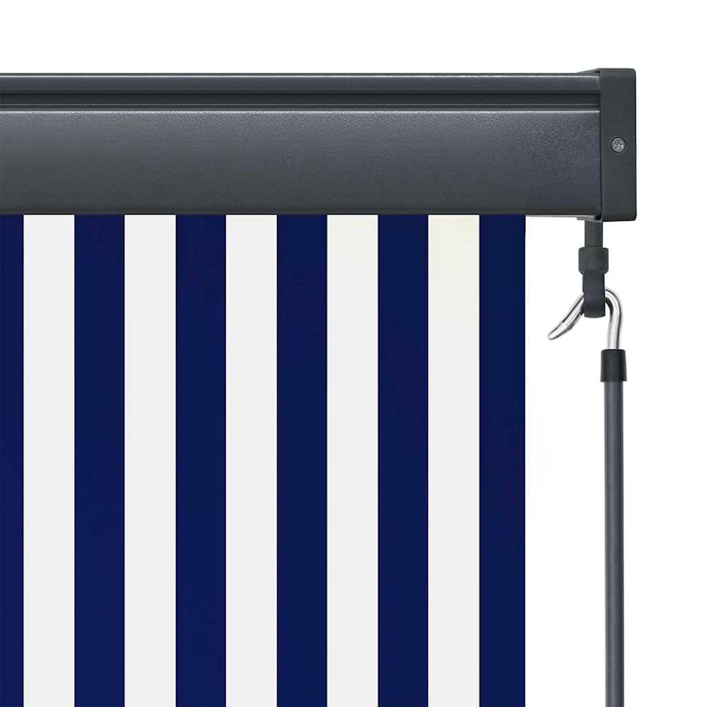 Store enrouleur rayé bleu et blanc 180 x 250 cm Tissu et aluminium