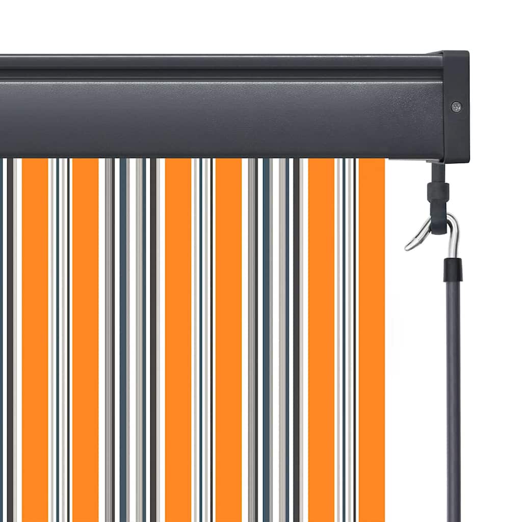 Rollo Gestreift Gelb und Blau 180 x 250 cm Stoff und Aluminium