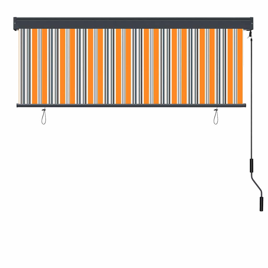 Rollo Gestreift Gelb und Blau 180 x 250 cm Stoff und Aluminium