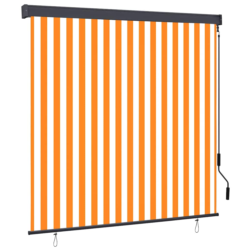 White and Orange Roller Blind 180 x 250 cm Fabric and Aluminum