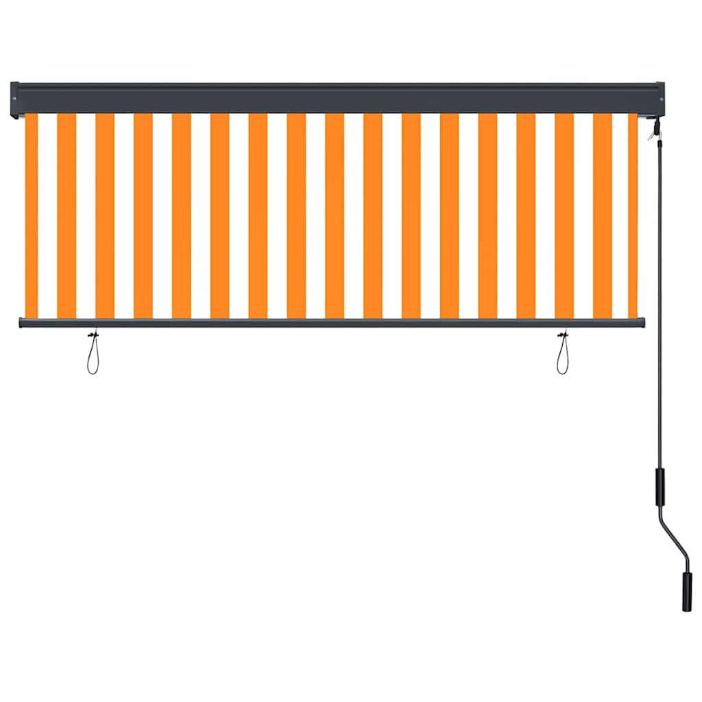 White and Orange Roller Blind 180 x 250 cm Fabric and Aluminum