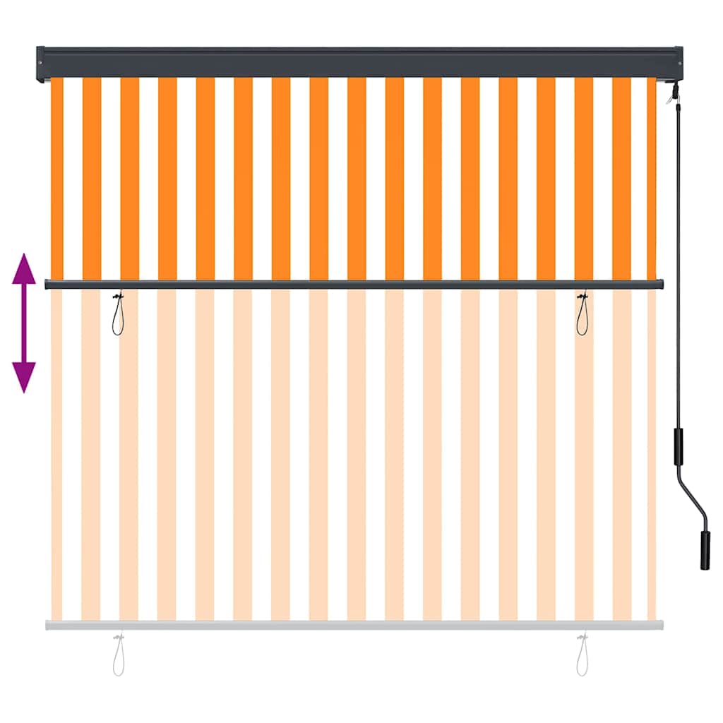 White and Orange Roller Blind 180 x 250 cm Fabric and Aluminum
