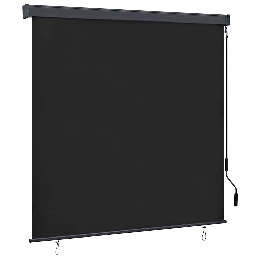 Store avec rideaux anthracite 180 x 250 cm tissu et aluminium