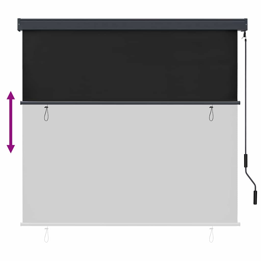 Store avec rideaux anthracite 180 x 250 cm tissu et aluminium