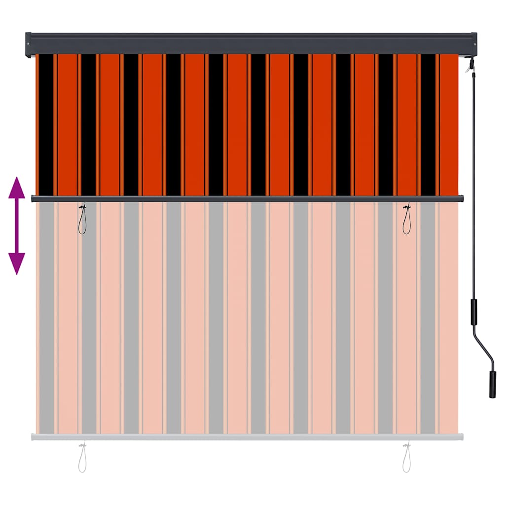 Orange and Brown Roller Blind 180 x 250 cm Fabric and Aluminum