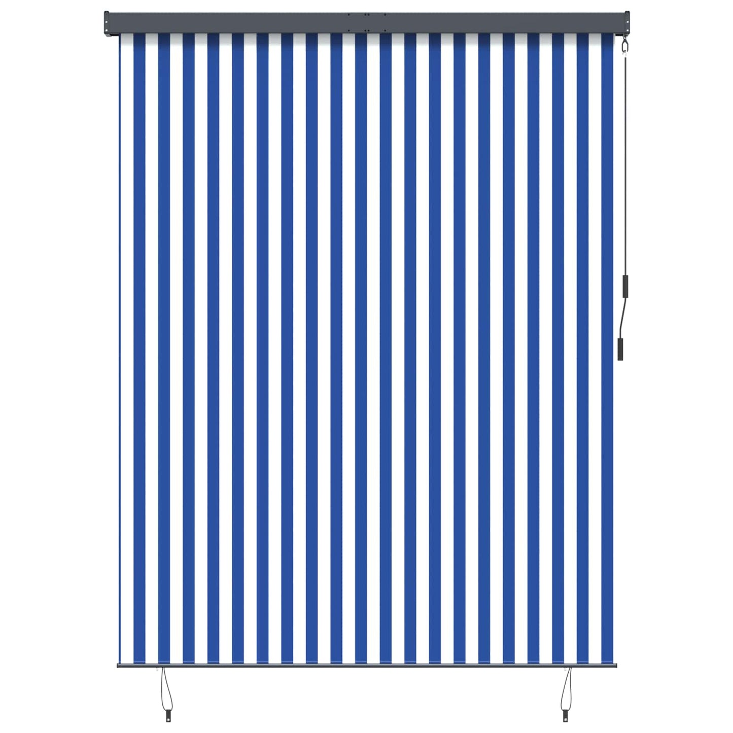 Striped Roller Blind Blue and White 200 x 250 cm Fabric and Aluminum