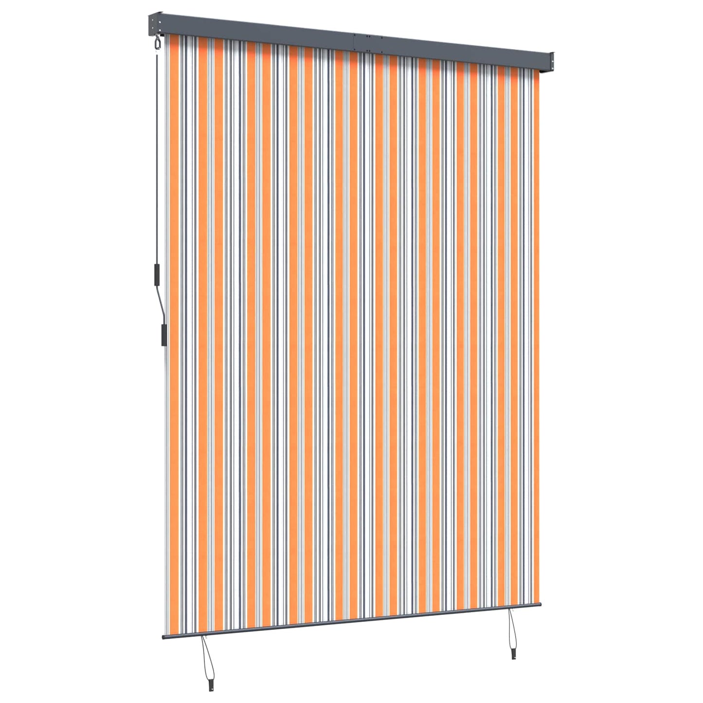 Striped Roller Blind Yellow and Blue 200 x 250 cm Fabric and Aluminum