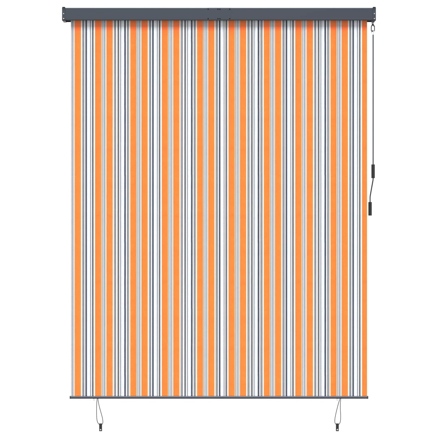 Striped Roller Blind Yellow and Blue 200 x 250 cm Fabric and Aluminum