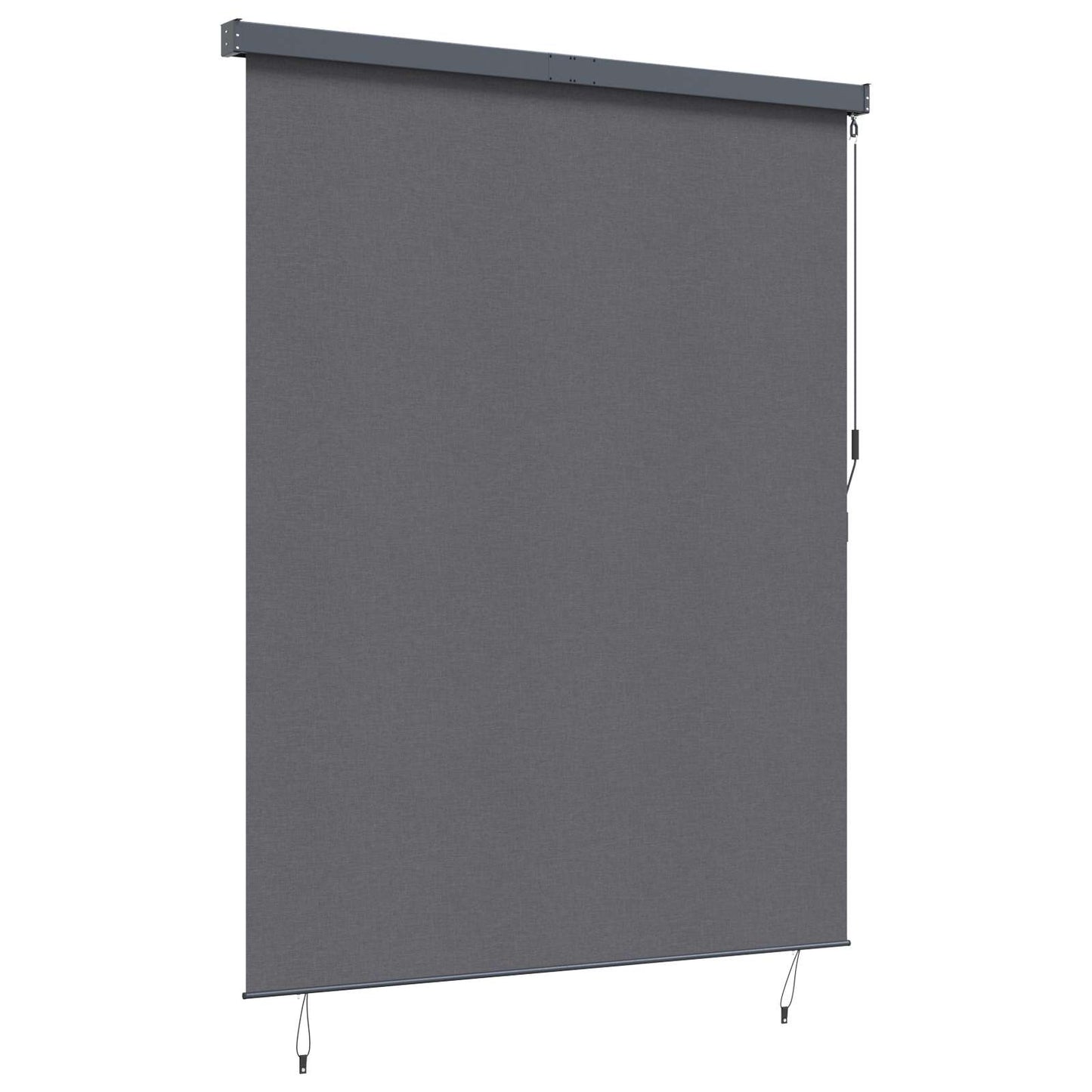 Roller blind with curtains Anthracite 200 x 250 cm Fabric and Aluminum