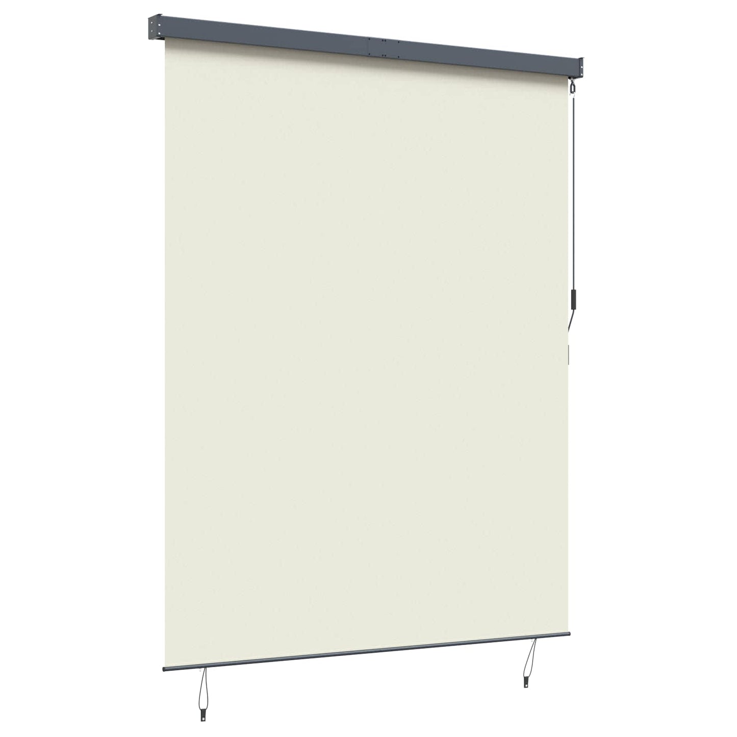 Roller Blind with Cream Curtains 200 x 250 cm Fabric and Aluminum