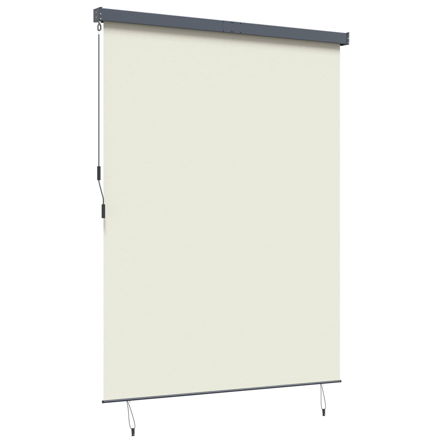Roller Blind with Cream Curtains 200 x 250 cm Fabric and Aluminum
