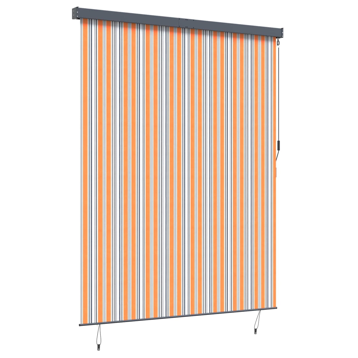 Striped Roller Blind Yellow and Blue 200 x 250 cm Fabric and Aluminum